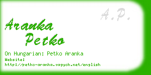 aranka petko business card